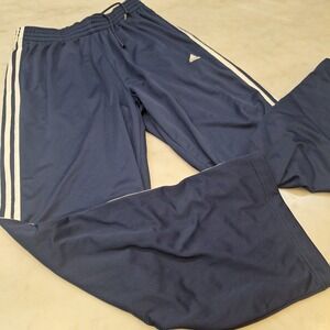 Vintage Y2K Adidas Track Pants Mens Med Navy Blue Mesh 3-Stripe Athletic Unisex